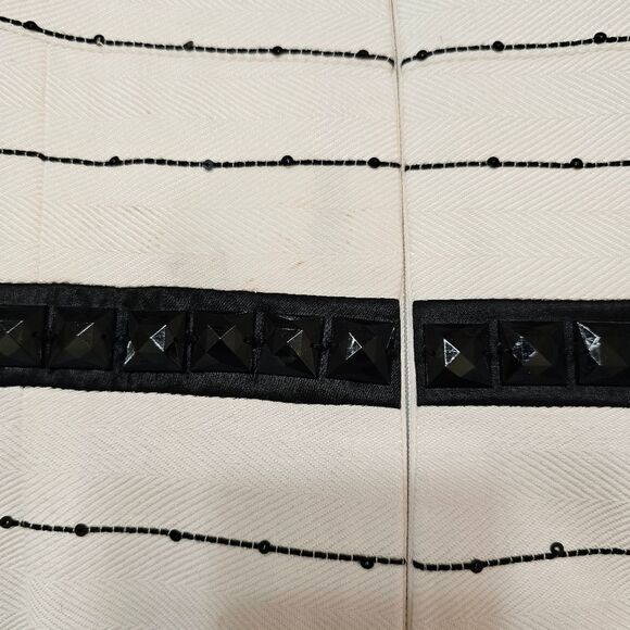 Carmen Marc Valvo Strapless Black and White Dress With Rhinestones - Picture 4 of 7